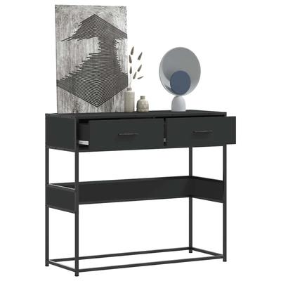 Vidaxl Stolik Konsolowy, Czarny, 90X35X80 Cm, Materiał Drewnopochodny