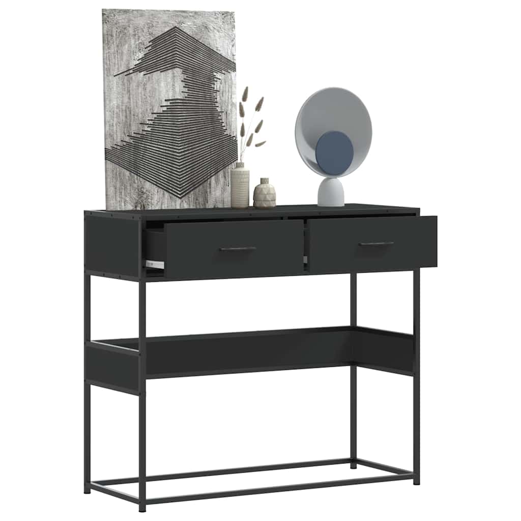 Vidaxl Console Table, Black, 90X35X80 Cm, Wood-Based Material