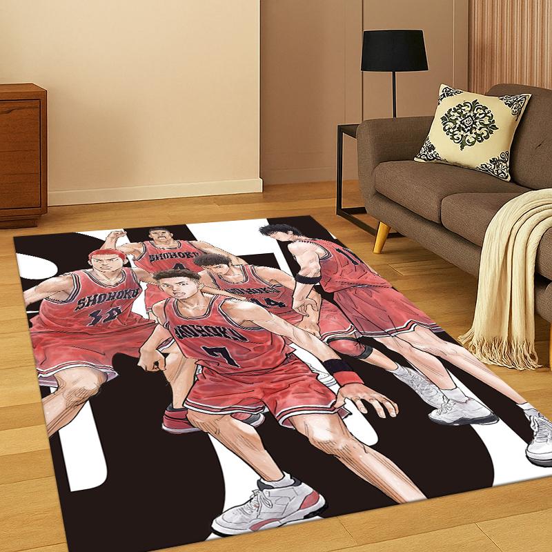Tappeto Tappetino Anime Basket Slam Dunk a Fumetti per Camera da Letto Soggiorno Divano Sala Giochi Zerbino Decorazioni per la Casa, Tappeto per Area Bambini Antiscivolo