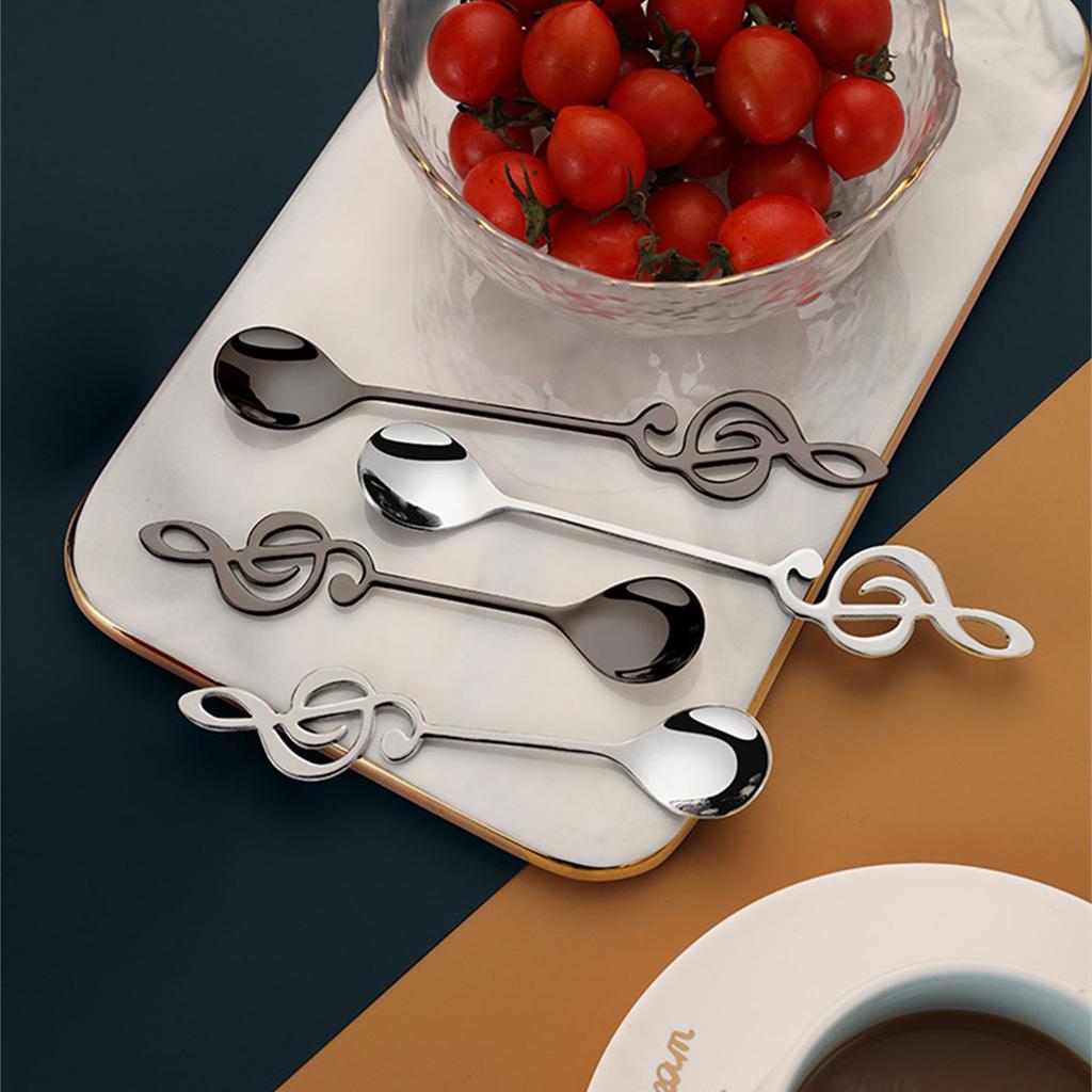 304 Stainless Coffee Stirring Spoon Musical Note Spoon Mug Teaspoons Music Bar Ice Cream Creative Gift Kitchen Tableware