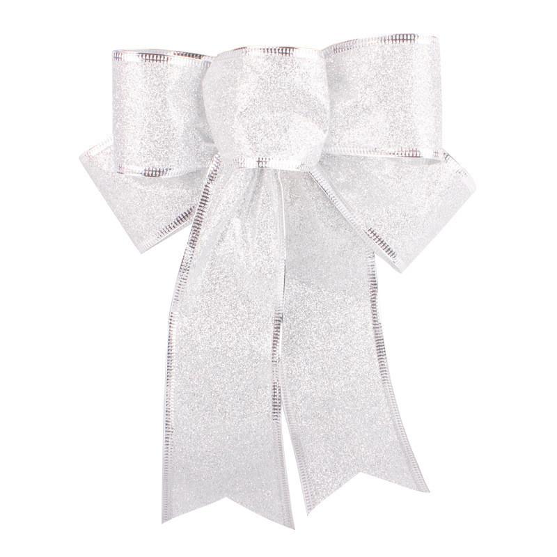 Glitter 25cm Luxurious Bow Hangings For Charming Christmas Decor Tree