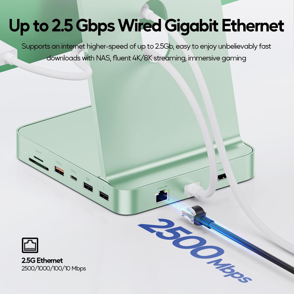 PULWTOP 11 in 1 USB C Hub für iMac 2021 2023 2024 iMac M1 M3 M4 Zubehör USB Hub HDMI SSD Erweiterung Nicht USB C 2 x USB A Klinke 24" 4K, 2.5G Ethernet,