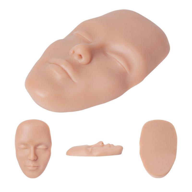 Modelo de Práctica de Silicona de Rostro Humano Simulado para Tatuaje Principiante - Herramienta de Maquillaje para Cejas, Ojos, Labios