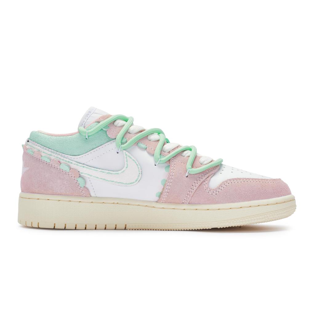 Jordan Air Jordan 1 Low top Skateboard Shoes Women's Pink Green White DZ5356-800(Team80-)