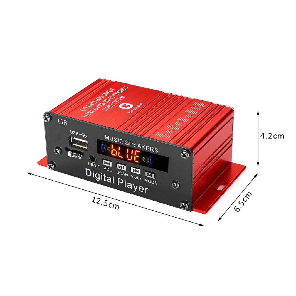 100W+100W DC 12V 2CH Car Audio Zesilovač FM Rádia Zesilovač HIFI Audio Power Amplifier bluetooth Stereo USB dálkové ovládání