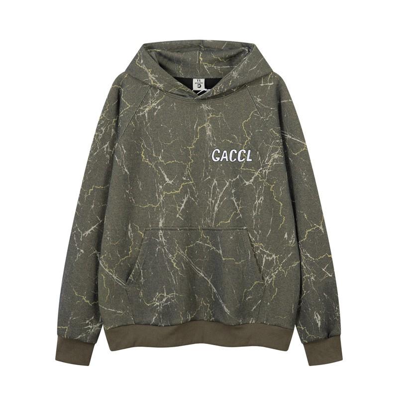 Unisex Distressed Crack Embroidery Letter Hoodie Streetwear Oversized Pullover Men Women Fall