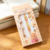 6Pcs/Set Stationery Set Cartoon Design Complete School Supplies with Pencil Eraser Ruler Back To School Stationery Kit
