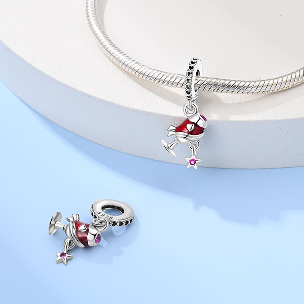 Copper Charms Original Wine Glass Beads Fit Bracelet Jewelry Diy Lady'S Gift Accessory