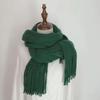 Long Tassel Winter Cashmere Scarf Warm Knitted Scarf Fashion Solid Color Scarves  Women