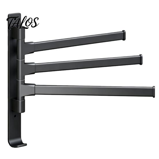 Rotating Towel Storage Swivel Rack, 180 Degree Design, Wall Mounted Space Modern Bathroom Hardware Aluminum Swing Holder, Anti-slip Organizer
