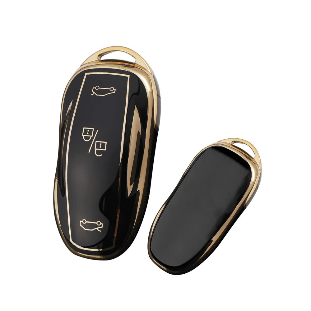 SANRILY Key Case, Key Holder, Key Cover, Key Protection, Applicable To Tesla Model X, Scratch Resistant, Fashionable, Black