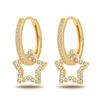 925 Silver Colorful Zircon Rose Gold Star Moon Women Earrings Brilliant Wedding Engagement Star Earrings Jewelry Gifts