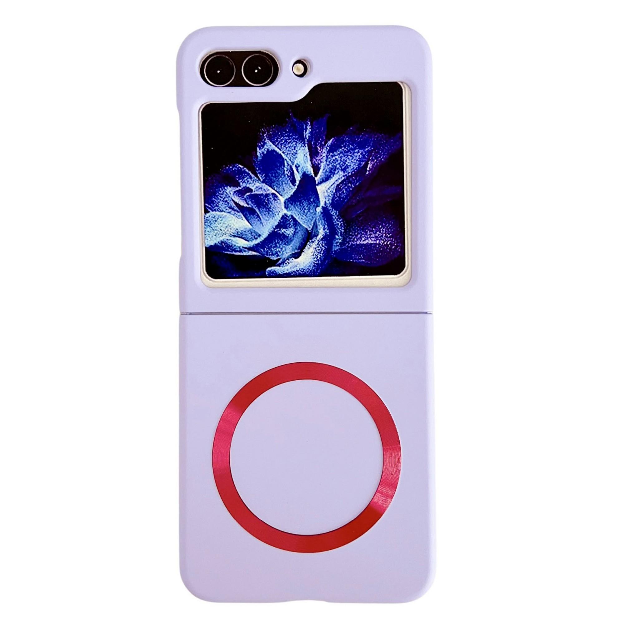 

For Samsung Galaxy Z Flip5 5G Magnetic Case Compatible with MagSafe Skin-touch Hard PC Phone Cover Purple