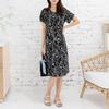 Dedra Linen Pattern Viscose Dress Opb3019