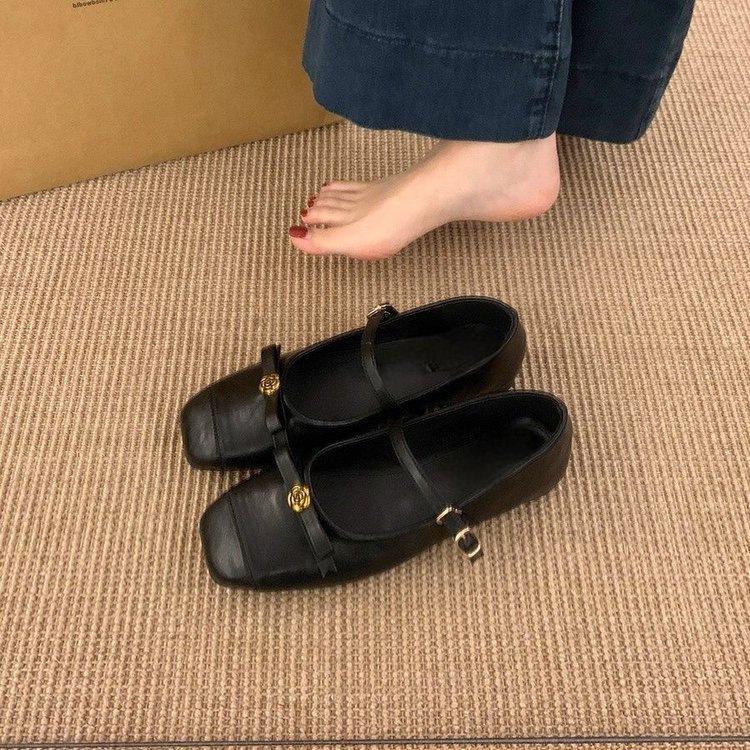 Flat-bottomed small fragrant Mary Jane shoes spring new with skirts French gentle evening single shoes