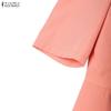 ZANZEA Women Elegant Casual Round Neck Half Sleeve Dress