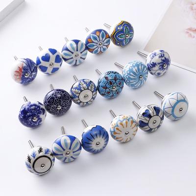 1Pcs Multicolor Ceramic Knobs For Cupboard Cabinet Dresser And Furniture Antique Floral Drawer Handle Pull Door Knob