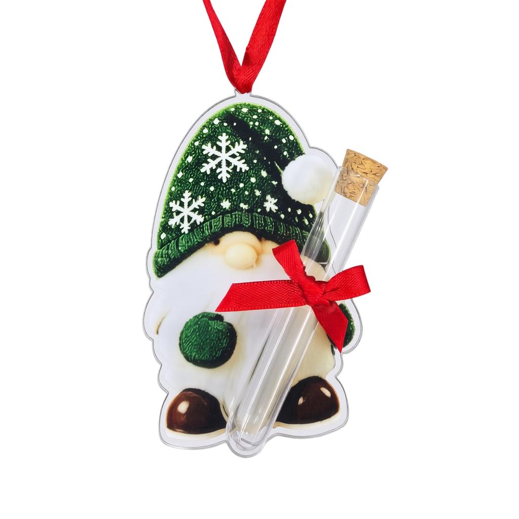Acrylic Christmas Gnome Savings Tube Hanging Ornament for Christmas Tree and Holiday Decor