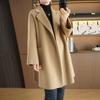 100% Wool Women Coat TIDENOVEL Autumn Wool Long Coat Handmade Pea Coat Winter Warm Wool Long Jacket Overcoat