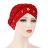 Women Hair Care Islamic Jersey Head Scarf Milk Silk Muslim Hijab Beads Braid Wrap Stretch Turban Hat Chemo Cap Head Wrap