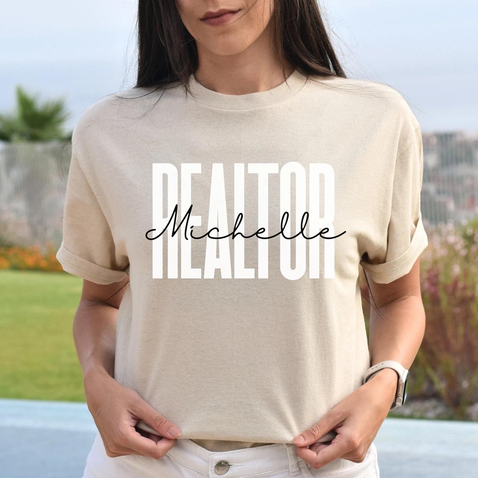 Personalized realtor T-shirt gift Custom name Real estate agent broker homegirl 2XL
