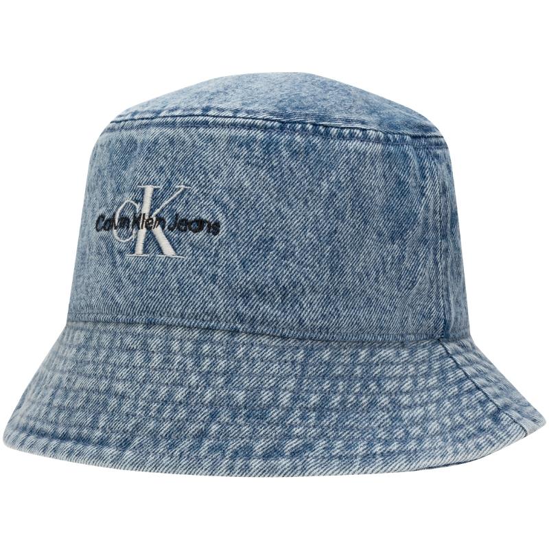 Calvin Klein Minimalist Embroidered Letter Cotton Trendy Denim Fisherman Hat Unisex Hats Light-Blue HX0336-407