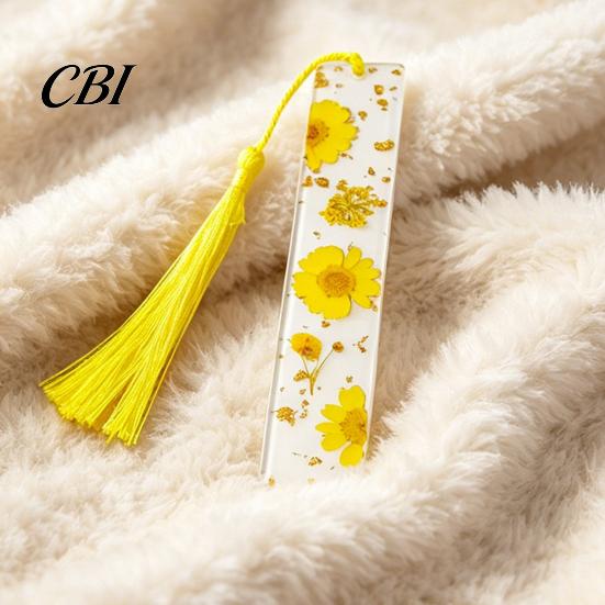 Unique Gift for Friends Dried Flower Resin Bookmarks with Tassels, Double-Sided Magnetic Durable Page Markers Book Lovers Friends, Pretty and Increase
