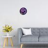 12-inch Plastic & Glass Wall Clock -Colourful Butterfly (Silent Movement, Black Frame)