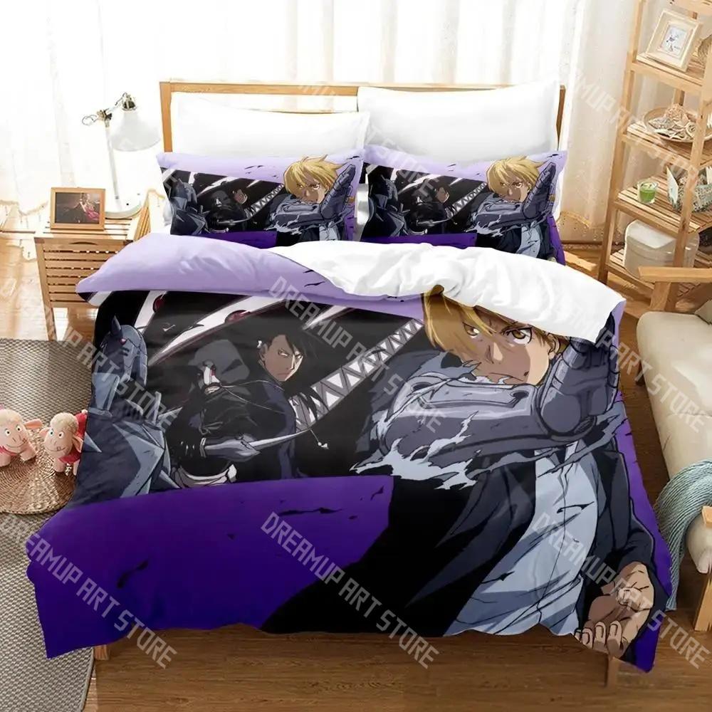 Fashion Fullmetal Alchemist Bedding Set Single Twin Full Queen King Size Bed Set Kids Bedroom Duvetcover Sets Bed Sheet Set