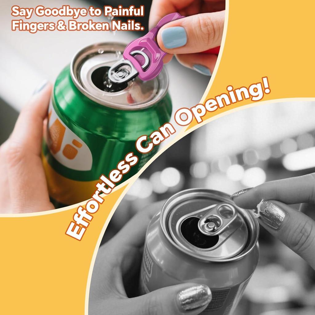 6-Pack Soda Can Openers & Soda can lids, Drink Protector aps, Fits All Standard Soda & Beer Cans | Parties, BBQ, Camping, Outdoor Work, 6 Bright