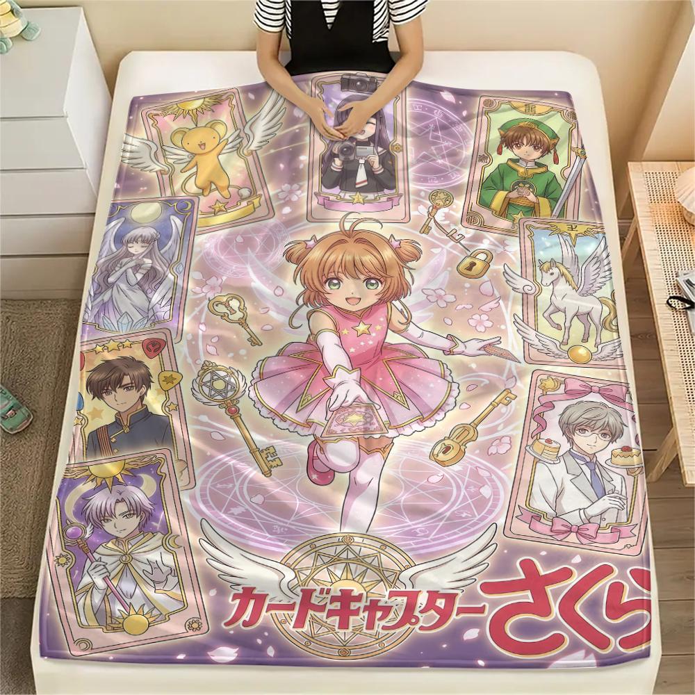 Cute Cardcaptor SakuraPrint Flannel Blanket, High quality Comfortable for All Seasons, Home Decor, Warmth and Comfort