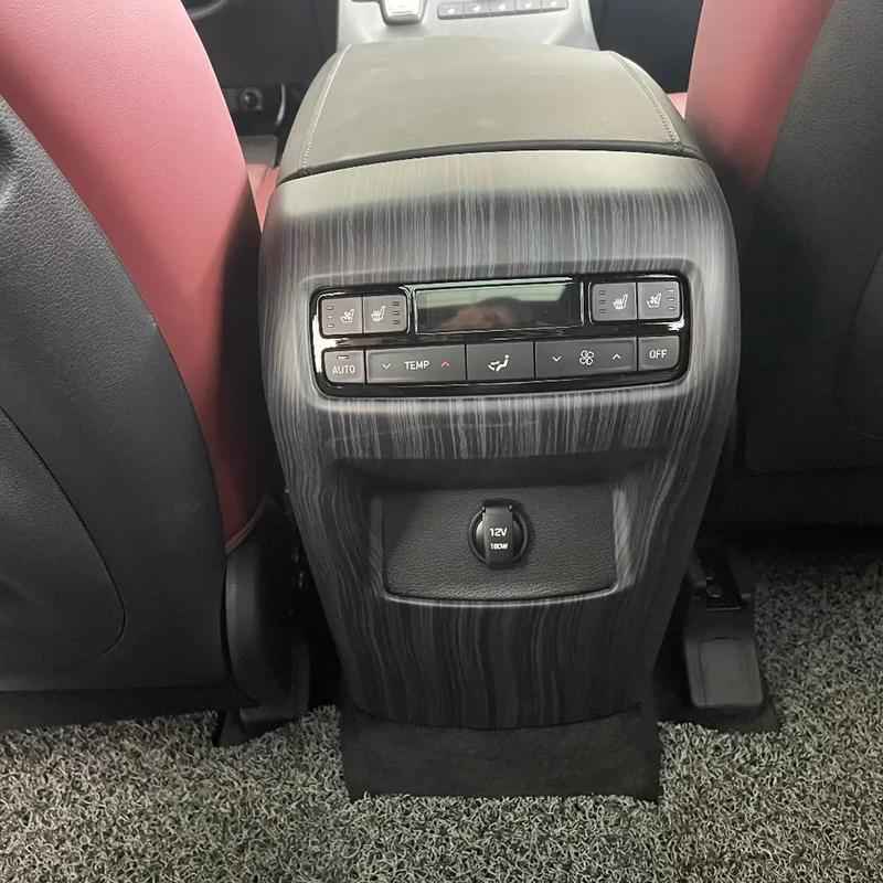 For Hyundai Palisade -   Carbon Fiber Style Rear Air Condition Decoration Armrest Box Rear Air Vent Frame Trim Cover
