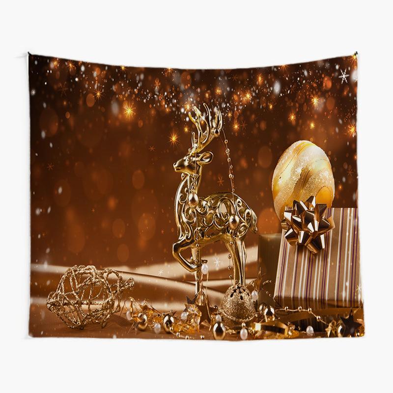 

Украшение дома Рождество Санта Рождественский подарок печать полиэфирный лак на стене подвесной фон сцены Tapiz 100x75cm
