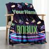 Roblox 95 Customize Your Name Blanket Multi-purpose Customizable Blanket Ultra-Soft Perfect for Office Livingroom Picnics Sofa Ideal for All Seasons
