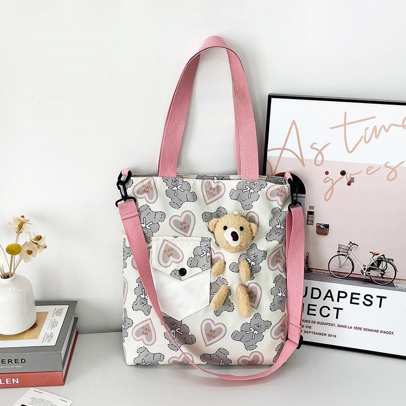 

Сумка для занятий для студенток колледжа большой вместимости, любовь к поездкам на работу, наплечная сумка-мессенджер, сумка-тоут розовый