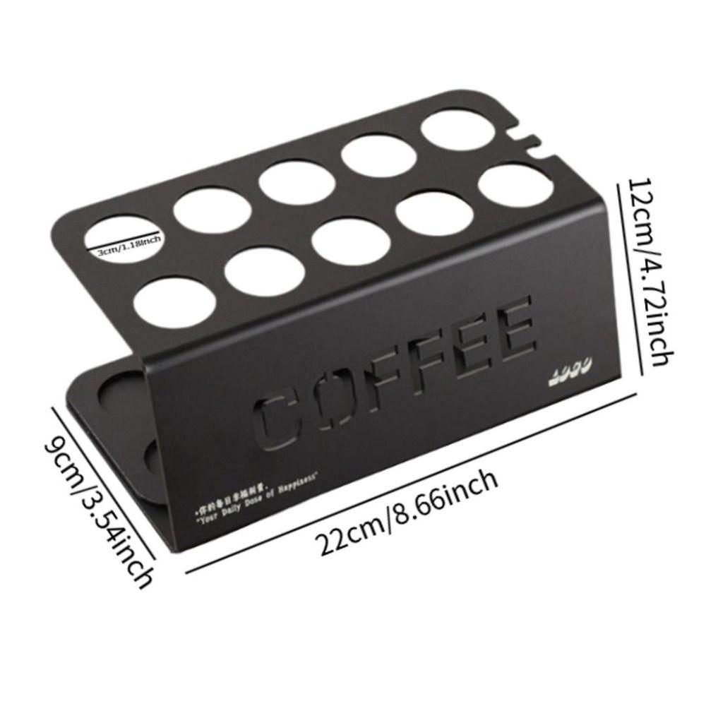 Hochwertiger Metall-Kaffeezell-Ständer mit 10 Löchern, Kaffeebohnen-Separator, Lagerfach, Glasplatzierungs-Display-Ständer