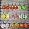 Boucles d'oreilles pendantes Imitation Fruit Mignonnes Créatives pour Femme Fille Femme Boucles d'oreilles Acryliques Pastèque Tomate Kiwi Orange Bijoux