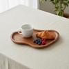 Akazienholz Dessertteller Japanischer Stil Unregelmäßiges Holztablett Mehrzweck Wellige Kante Kaffee