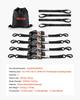 Retractable Ratchet Straps, 25.4 mm x 3 m, Tie Down Straps with S Hooks, 544 kg Break Strength, 4 Soft Loops, Tie Down Ratcheting for Moving,