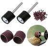 Grinding Sanding Bands 80Grit Drum Sleeves W/ 2 Mandrels Rotary Tool Abrasive Uk