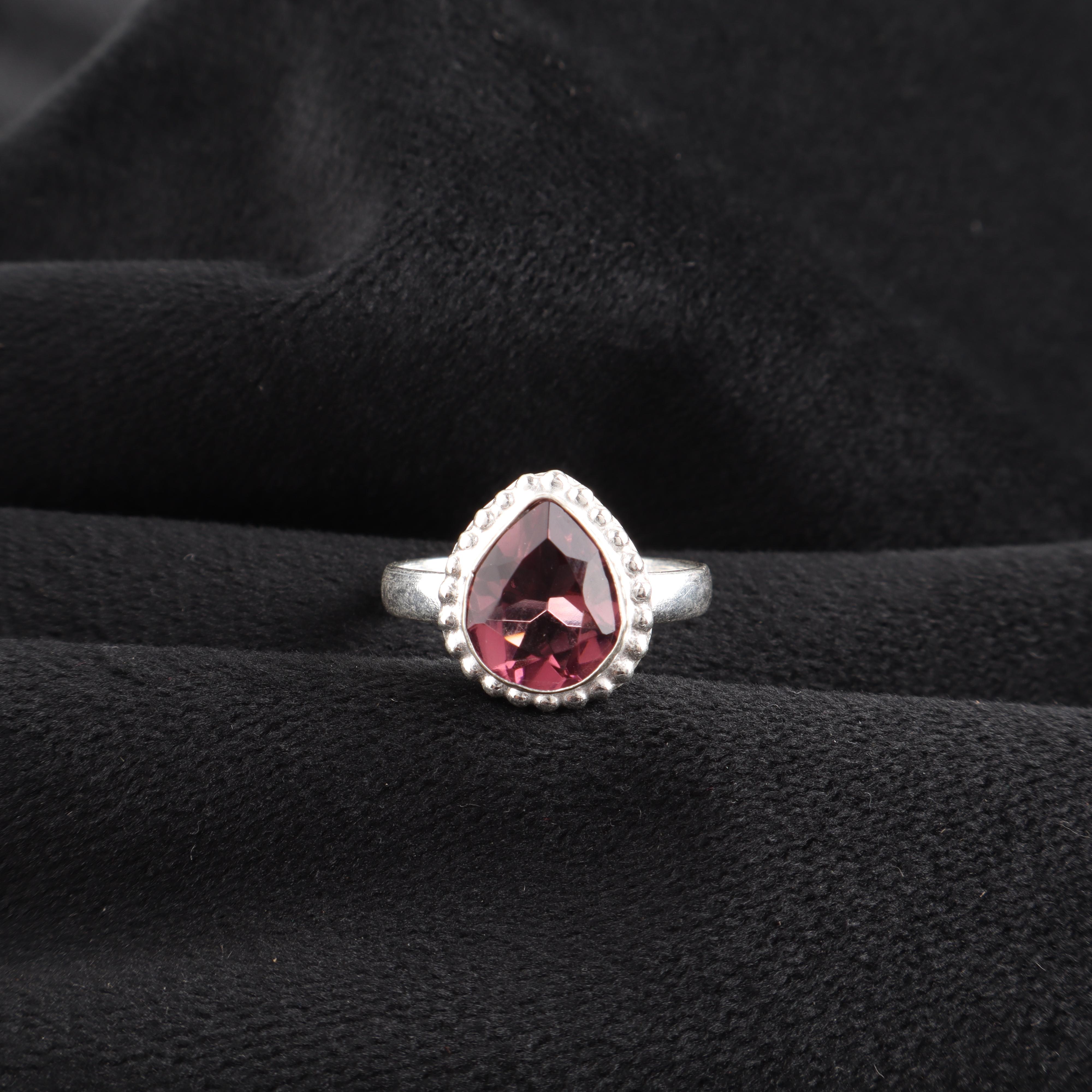 

Родолит Драгоценный камень 925 Стерлинговое серебро Ювелирные изделия Ручной работы Женское кольцо для подарка RR-77-6 13