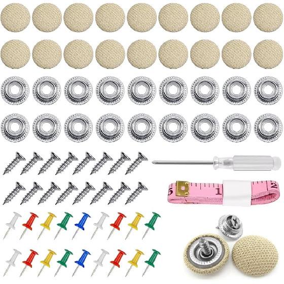 Mandark 60PCS Car Roof Headliner Repair Kit, Vehicle Roof Snap Rivets Retainer with tallation Tool, Automotive Repair Buckle for Interior Ceiling