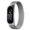 Waterproof Magnetic LED Digital Sports Watch for Students with Alloy Bracelet - Children's Gift