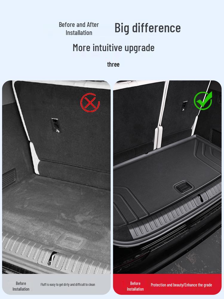 Ideal MEGA Trunk Mat & Three-Row Seat Back Protector - TPE Car Accessory
