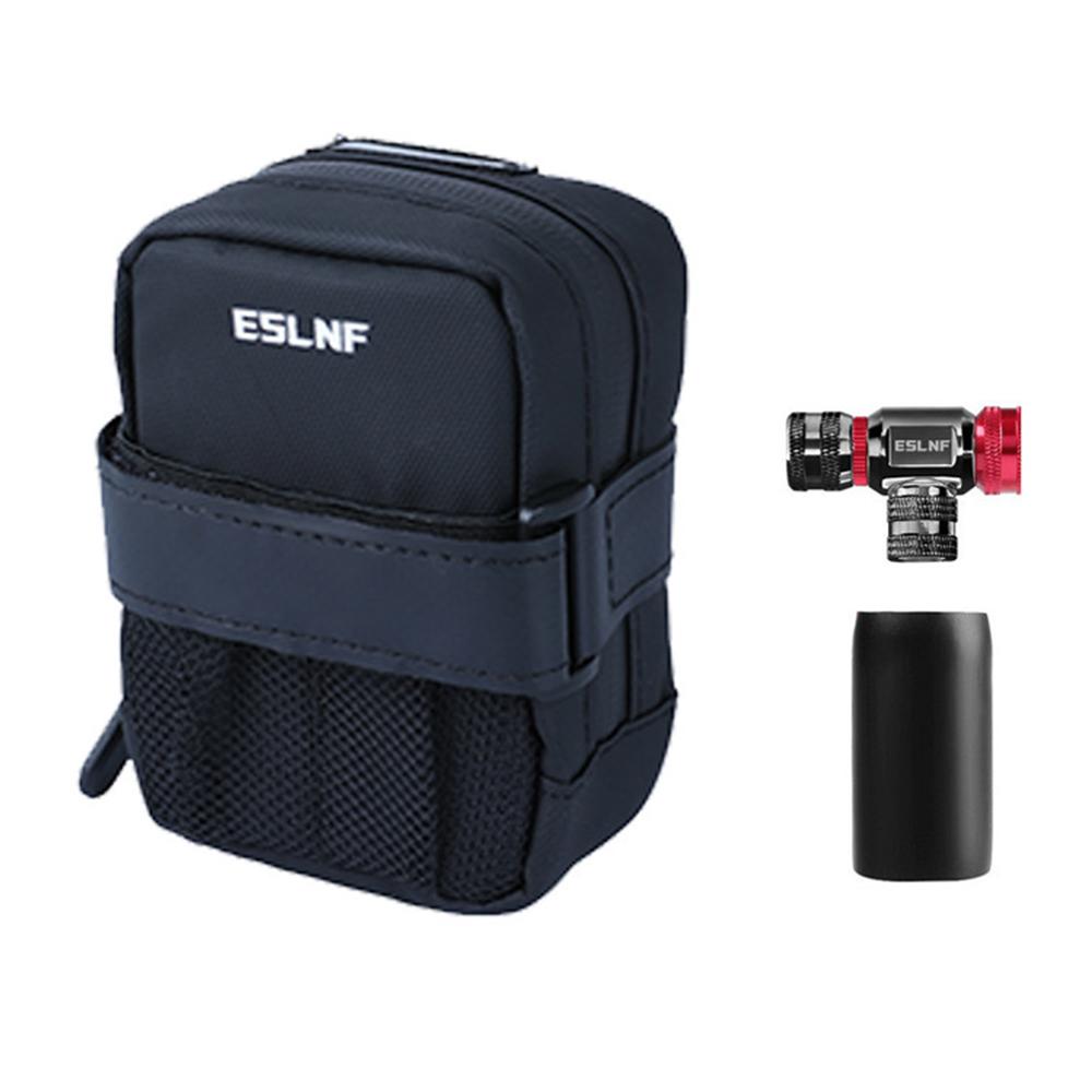 

ESLNF 07CI0012 Cycling Equipment Riding Saddle Bag Bike Tool Kit Mini Tail Bag with Valve Black