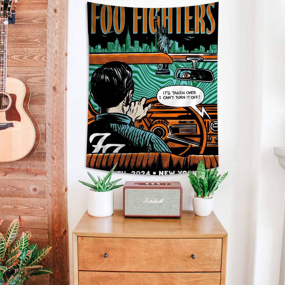 Foo Fighters Band Anime Tapestry For Living Room Home Dorm Decor Home Decor