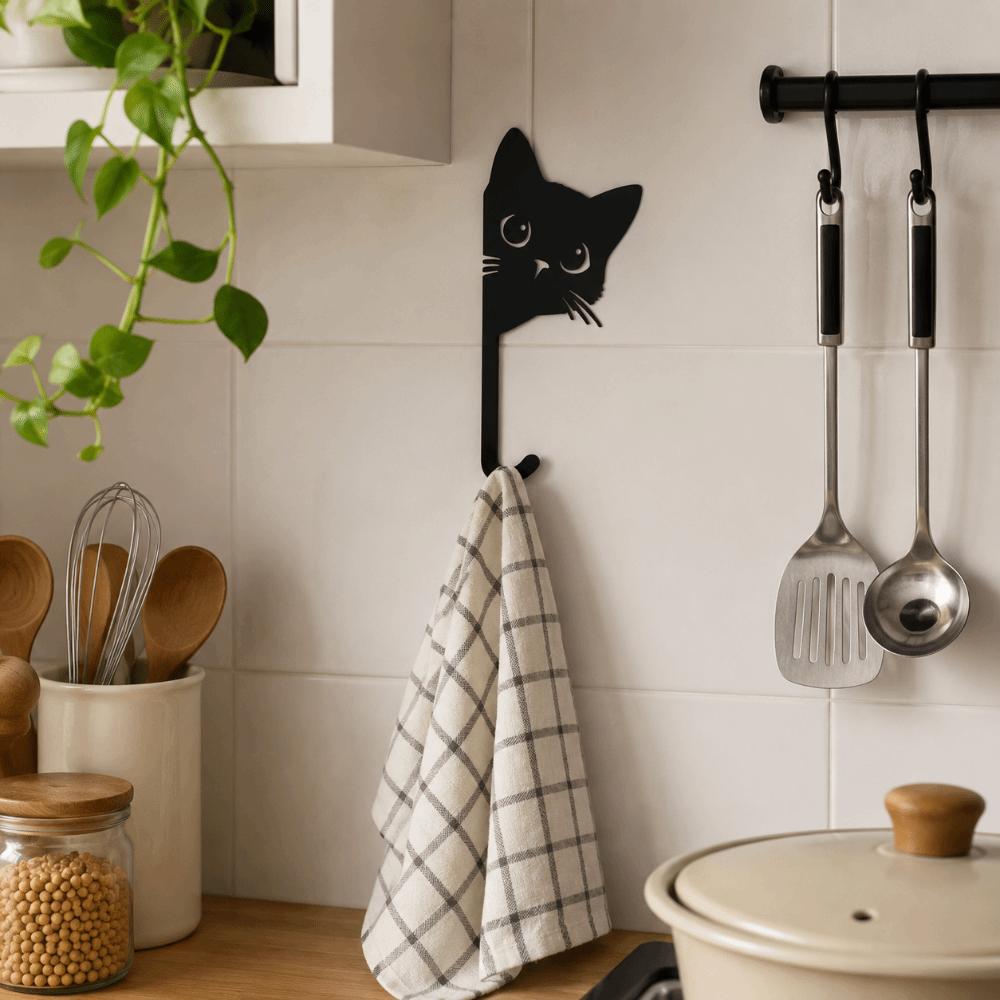 3D Printed Kitten Wall Hooks Decorative Hanging Hook Creative Key Holder  Kitchen