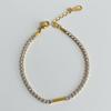 Minimalist Vintage Gold Plated Zircon Tennis Chain Anklet Women Adjustable Length Geometric Foot Jewelry
