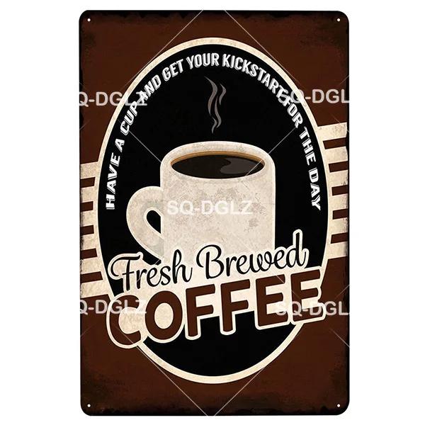 SQDGLZCOFFEE Menu Metal Sign Vintage Plaque Plate Decor For Pub Bar Wall Decor Break Coffee Tin Signs Retro Paris Cafe Poster