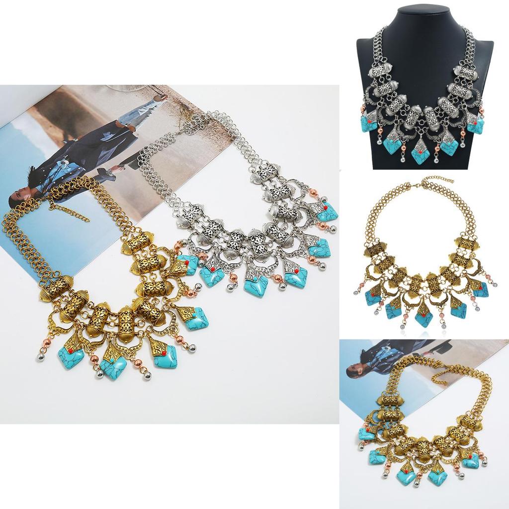 Retro Europäischer Stil Kastenketten Halskette Mit Legierungs-Finish Für Damen Accessoires